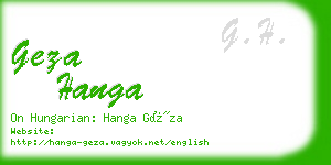 geza hanga business card